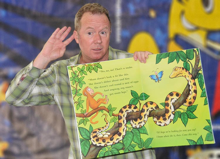 Kevin Graal storytelling for schools with a big book