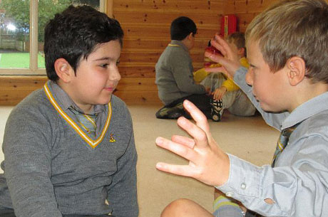 school boys in a Kevin Graal storytelling and speaking & listening workshop